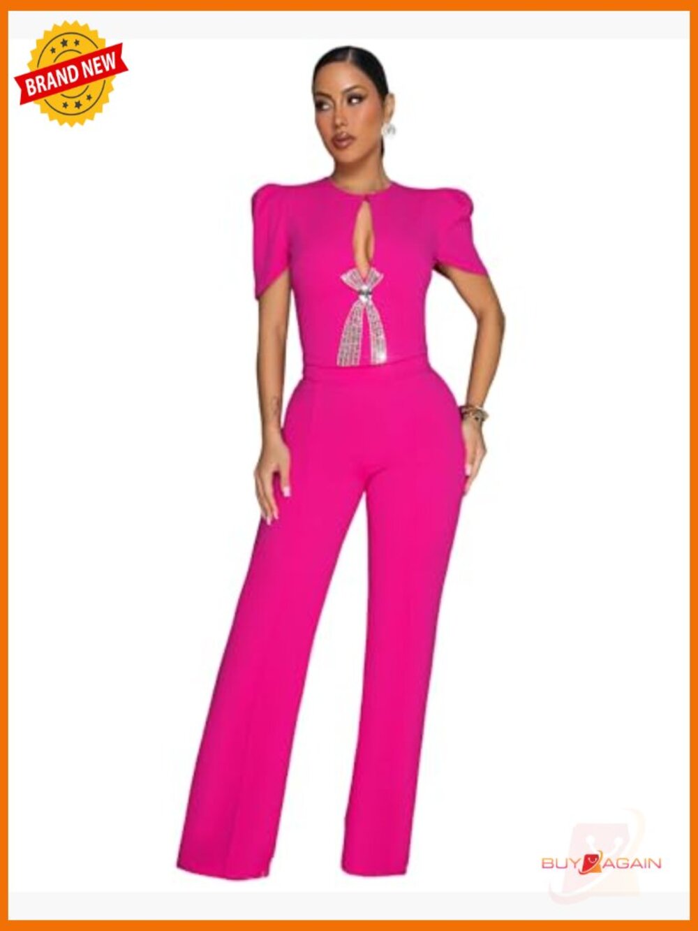 Elegant Jumpsuit with Wide Leg Pants Formal Party Wear - Picture 2 of 6